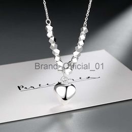 925 Sterling Silver Heart Block New in Necklaces For Women Luxury Quality Jewelry Accessories Wholesale Free Shipping Items x0810