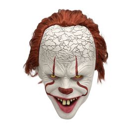 Party Masks Halloween Clown Killer Soul Mask Cos Head Set Horror Natural Latex Funny Cosplay Masquerade Stage Shows Rave Festival Party Mask 230809