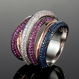 Solitaire Ring Zlxgirl jewelry luxury brand colorful pave zirconia copper wedding ring jewelry women's and men's couple anel rings 230810