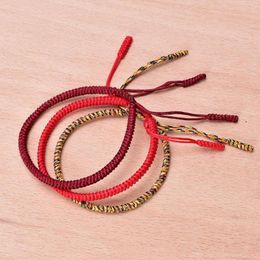 Charm Bracelets Handmade Knots Red Rope Bracelet Tibetan Buddhist Lucky & Bangles For Women Men Gift