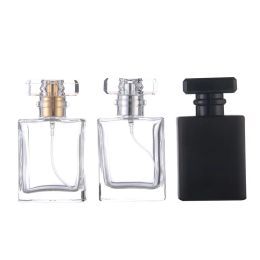 wholesale 30ML Clear Black Portable Glass Perfume Spray Bottles Empty Cosmetic Containers With Atomizer For Traveller 3 Colours LL