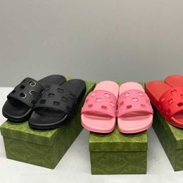 Women Designer Slippers Rubber Slides Sandal Flat Blooms Strawberry Slipper Green Red White Web Fashion Mens Sliders Beach Flip Flops Flower Slide With Box NO010