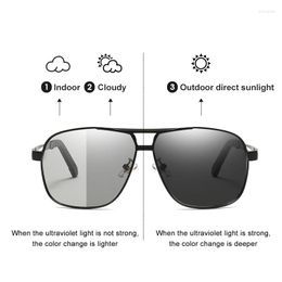 Sunglasses UV400 Men's Day And Night Colour Changing Style Advanced Polarised Metal Frame