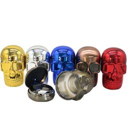 Latest Colourful Skull Cigarette Ashtrays Automatic LED Decorate Lighting Smoking Accessories Tool Holder Storage Pocket Case