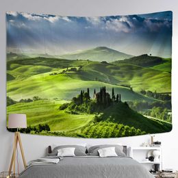 Tapestries Green Bamboo Forest Natural Landscape Printing Group Tapestry Home Living Room Bedroom Wall Decoration Background Cloth Tapestry