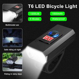 Bike Lights 1200LM T6 LED Bike Light USB Charge Front Lamp MTB Road Mountain Bike Headlight Cycling Flashlight Bicycle Lantern Accessories HKD230810