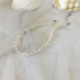 Choker For Women Sweet Gradient Aesthetic Transparent Fashion Accessories Jewelry Clavicle Chain Necklaces Pendants