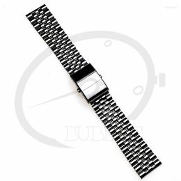 Watch Bands 22mm Stainless Steel Jubilee With Quick Release Spring Bar Double Press Folding Buckle Band Fit For SKX 007 009 005