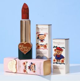 Rossetto Flower Knows Love Bear Series Matte Forest Idratante Silky Smooth Real Lip Makeup Natural Women Beauty 230809