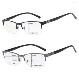 Sunglasses Readers Anti Eye Strain Half Frame Progressive Multifocus Presbyopia Glasses Reading Blue Light Blocking