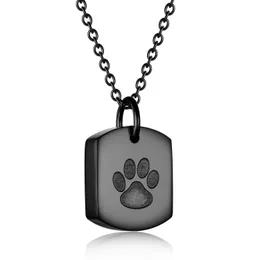 Cremation Jewelry for Ashes Dog Cat Paw Memorial Urn Necklace Pendant Locket for Pet Ash Keepsake Jewellery Square Shape Pet Urn Necklace
