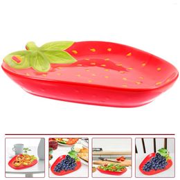 Dinnerware Sets Plates Kids Ceramic Strawberry Bowl Fruit Decorate Household Salad Adorable Ceramics Delicate Serving Kitchen Child