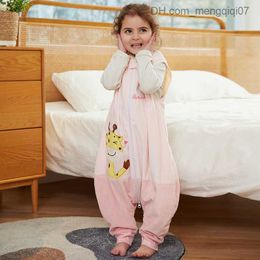 Pyjamas Baby sleeping bag with feet wearable blanket in spring and summer with legs cotton sleeping bag suitable for young children's jumpsuit Z230811