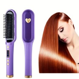 Professional Negative Ion Hair Curler and Straightener - Heat-Free Hot Air Brush for Smooth and Healthy Hair