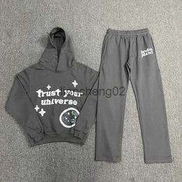 Men's Tracksuits Trust Your Universe Broken Planet Sweatpants Suit Sets Unisex Streetwear Embroidery Baggy Y2K Casual Ropa Hombre Tracksuits J230810