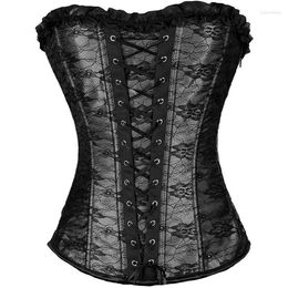 Bustiers & Corsets Women Sexy Dress Plus Size Lace Costume Overbust Burlesque Corset Skirt Set Victorian Bustier Corselet Top