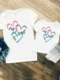 Family Matching Outfits Love Heart Cute Family Matching Outfits Women Girls Boys Kid Child Summer Mom Mama Tshirt Tee T-shirt Clothes Clothing