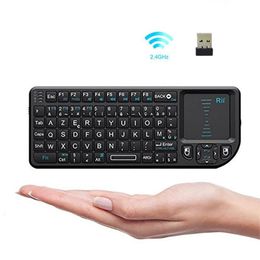 x1 english russian french spanish keyboard 2.4g air mouse remote touchpad for android tv box pc mini wireless keyboard