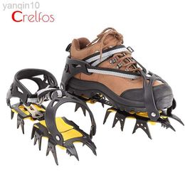 Rock Protection 10/18 Teeth Ice Crampons Professional Anti-skid Ice Spikes Cleats Winter Snow Boot Gripper for Hiking Climbing Walking Shoes HKD230810