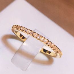 Band Rings New Creative Single Row Zircon Yellow Gold Ring Full Of Crystal Zircon Ring Micro Diamond Ring Couple Ring Party Birthday Gift