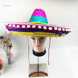 Berets Mexicans Sombrero Straw Hat DiaDeMuertos Costume Cap Party Decorations Protective Headdress Music Festival PanamaHat