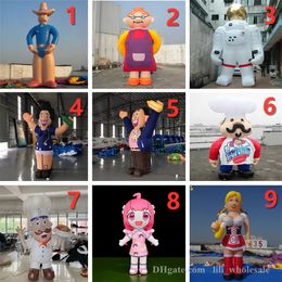 wholesale 3/4/6/8m Customed Outdoor LED Giant Inflatable Astronaut Spaceman Advertising Cartoon Modern and Funny With Blower