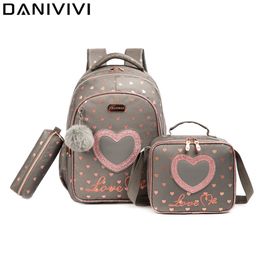 School Bags Backpacks for Students Girls Large Capacity Backpack with Lunch Bag Pencil Mochila Infantil Menina 2023 230810