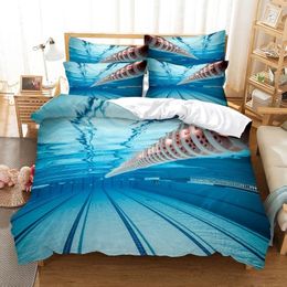 Bedding sets Swimming In Pool Duvet Cover Set 3d Digital Printing Bed Linen Fashion Design Comforter Sets 230809