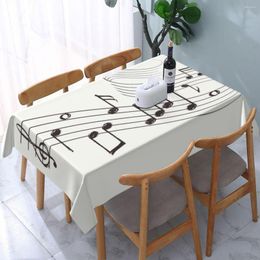 Table Cloth Rectangular Music Melody Range Waterproof Tablecloth 40"-44" Cover Backed With Elastic Edge