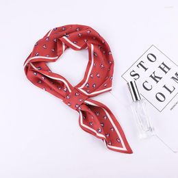 Scarves 2023 Top Quality Heart Print Silk Scarf For Women Neckerchief Ladies Multi-functional Decorative Neck Easy To Wear
