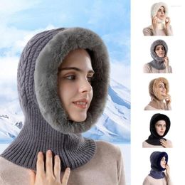 Bandanas Ear Protection Balaclava Hat Cold-proof Thick Plush Integrated Windproof Scarf Collar Winter