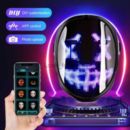 Bluetooth RGB LED Face Transforming Mask Lighting Up Party Programmable For Costumes Cosplay Masquerade Props Christmas Gift HKD230810