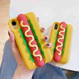 Cell Phone Cases 3D Funny Hot Dog Suitable for iPhone 1278plusmax All Inclusive 11 Anti drop Silicone x Phone Case XR J230810