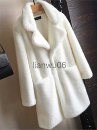 Women's Jackets HStar Women Mink Faux Fur Coat Solid Female Turn Down Collar Winter Warm Fake Fur Lady Coat Casual Jacket 2023 Autumn J230810