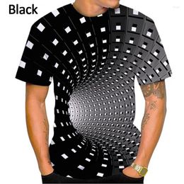 Men's T Shirts Summer 3D Printing Shirt Black And White Vertigo Hypnotic Unisxe Funny Short Sleeved Tees Men/women Tops
