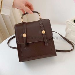 Backpack Style Backpack Women's 2023 New Korean Fashion PU Backpack Large Capacity Casual British Style Book Bagstylishdesignerbags