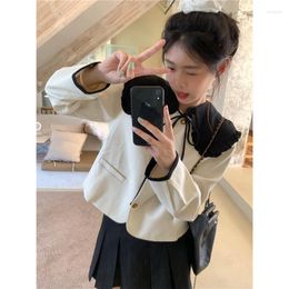 Women's Jackets Syeazeam Women Coat Cute Age-Reduced Outwear Spring Korean Sweet Doll Collar Top Simple Casual Loose Versatile Female Wear