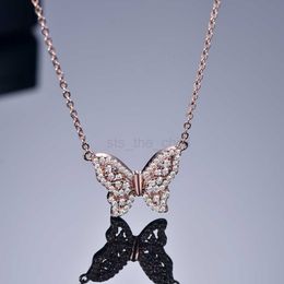 Pendant Necklaces TKJ S925 Sterling Silver New Fashion Zircon Butterfly Small Fresh Simple Ladies Necklace Temperament Clavicle Chain Female