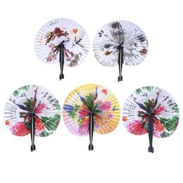 Chinese Style Products 1PCS Home Decor Pattern Chinese Paper Folding Hand Fan Oriental Floral Fancy Fans Random Party Wedding Favours Gift