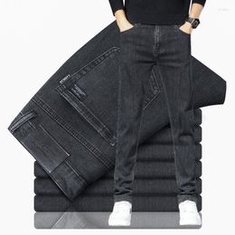 Men's Jeans 2023 Spring And Autumn Fashion Trend Solid Colour Elastic Straight Leg Men Casual Slim Comfortable High-Grade Pants 36