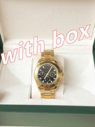 With Original Box Luxury Men's watch 18k Gold Automatic 2813 Mechanical Movement Watch black Dial Watches Men 116528 116528 Mens Wristwatches Night Vision