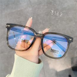 Sunglasses Retro Simple Women's Big Glasses Anti-Blue Light Sheer Frame Tie Internet Celebrity Fashion Dress Up Accessories