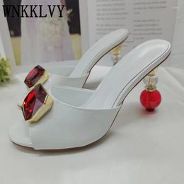 Slippers Strange Style Red Retro Modern High Heel Morden Women's Patent Leather Fashion Sexy Single Shoes Party Dress 2023