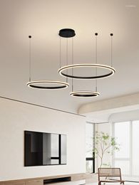 Pendant Lamps Living Room Chandelier Modern Light Minimal Ring Luxury Restaurant Bedroom Ceiling