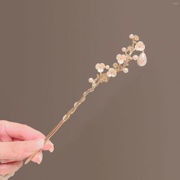 Hair Clips Camellia Chinese Stick Chopsticks Antique Making Accessories With Pearl Classic Girls Hanfu Bun Jewelry Tiaras