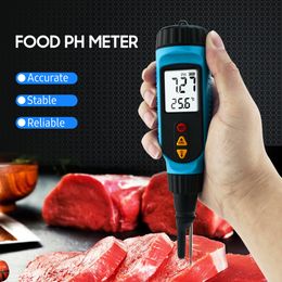 PH Meters PH818M PH Meter for Food Processing 2 in 1 Food PH Tester Solution Temperature Meter LCD Backlight Digital PH Measuring Probe 230809