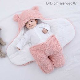 Pajamas Cute newborn baby boy girl blanket plush cotton bag super soft fluffy wool sleeping bag cotton soft bedding Z230811