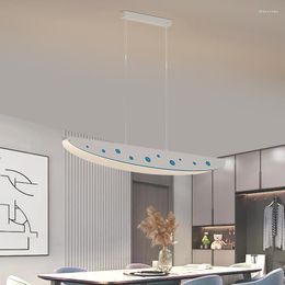 Pendant Lamps White Minimalist Modern LED Chandelier Nordic Dining Room Kitchen Island Long Lamp Restasurant Bar Office Hanging Light