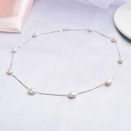 Chains Natural Baroque Freshwater Pearl Necklace Pendant For Women 925 Sterling Silver Chain Jewellery