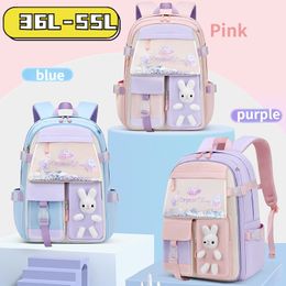 School Bags 55L Girls School Bag Primary School Bags Children Backpack Large Capacity Bag Waterproof Bags Multiple Pockets Schoolbags 230810